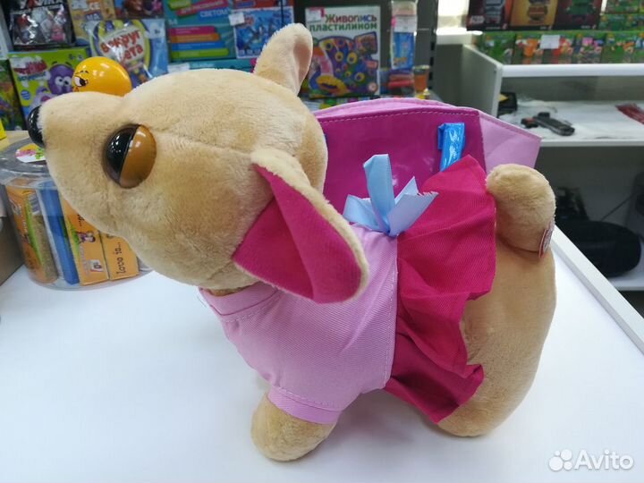 Чичи лав собачка, розовое платье с голубым бантом
