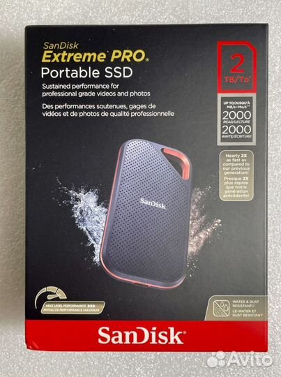 Sandisk extreme SSD v2 1 тб - 2тб, запечатан