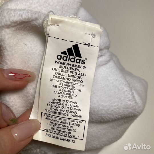 Шапка шарф и варежки adidas на флисе