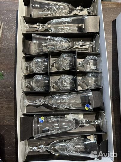 Подарочный набор бокалов и рюмок хрусталь