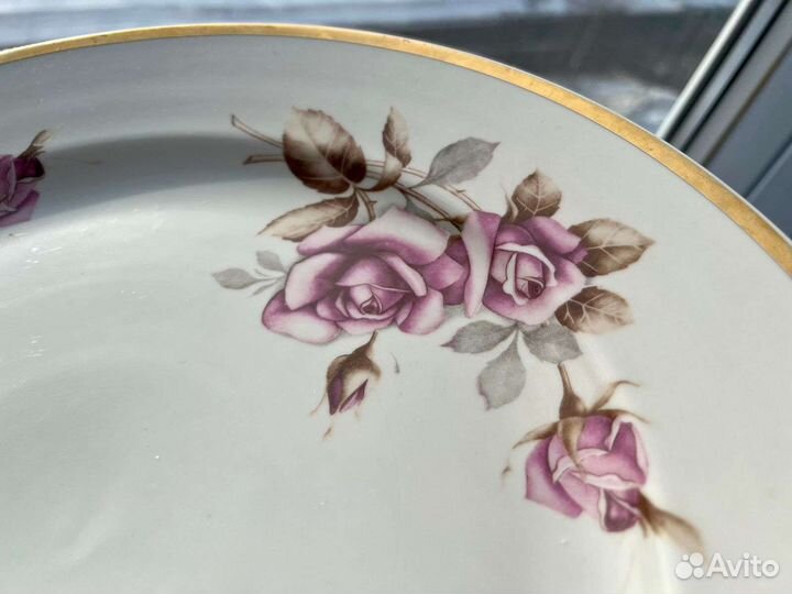 Блюдо тарелка Дулево 35 см фарфор цветы блюдо СССР