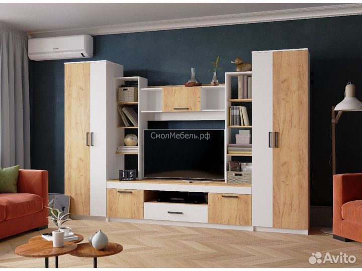 Стенка в гостиную белая 3 метра