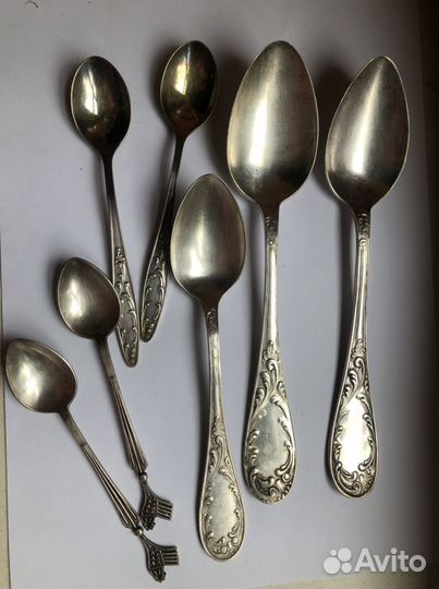 Вилка нож ложка СССР мельхиор кольчугино