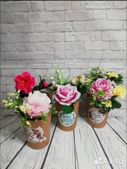 Сувенирное мыло ручной работы. мини букет