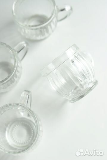 Чашки прозрачные в форме бочонков