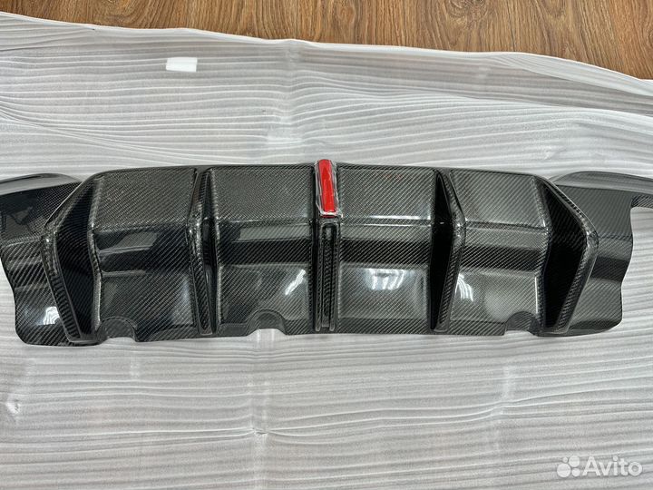 Диффузор + элероны BMW G20 KBL стиль карбон LED