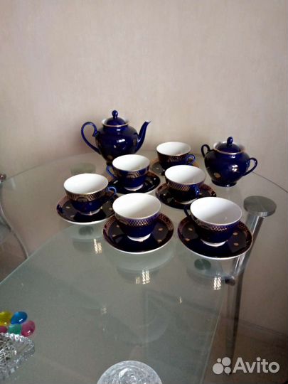 Сервиз чайный лфк кобальт высший сорт