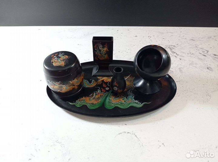 Китайский набор для курения старинный расписной