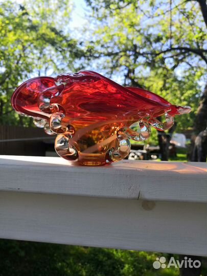 Ваза цветное стекло СССР