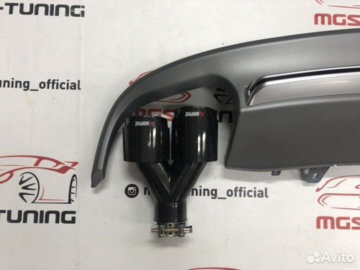 Диффузор Audi A7 в стиле S7 + Acrapovich Black