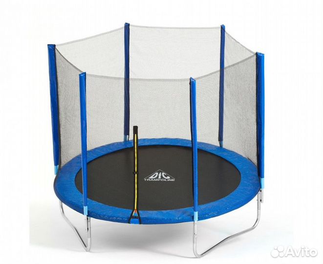 Батут с сеткой DFC Trampoline Fitness 12 ft blue