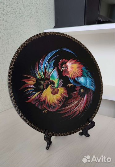 Панно в интерьер/роспись/масло/картина/петухи