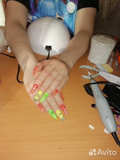 Наращивание ногтей,гель лак