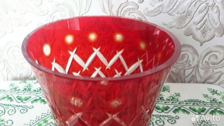 Ваза хрустальная СССР цветная