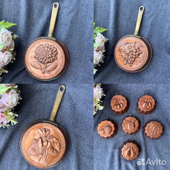 Медные формы и сковородки для интерьера. Винтаж