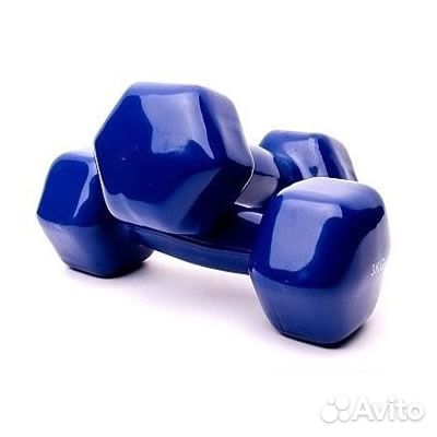Гантели виниловые для фитнеса вес от 0,5 до 3 кг