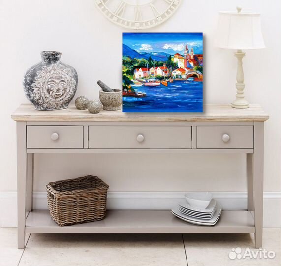 Картина маслом Очарование Италии 30 на 30 см