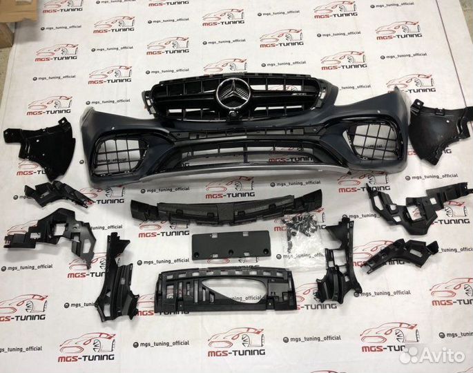 Передний бампер на Mercedes w213 в стиле 63s AMG