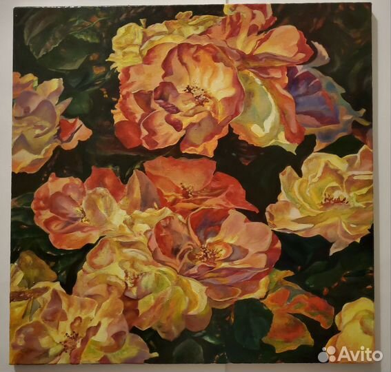 Картина, Цветы, 50 х 50, масло, холст