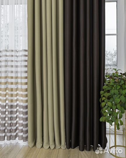 Шторы блэкаут Марсель дюна готовые и на заказ