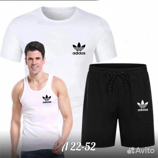 Костюм 3в1 adidas майка футболка и шорты