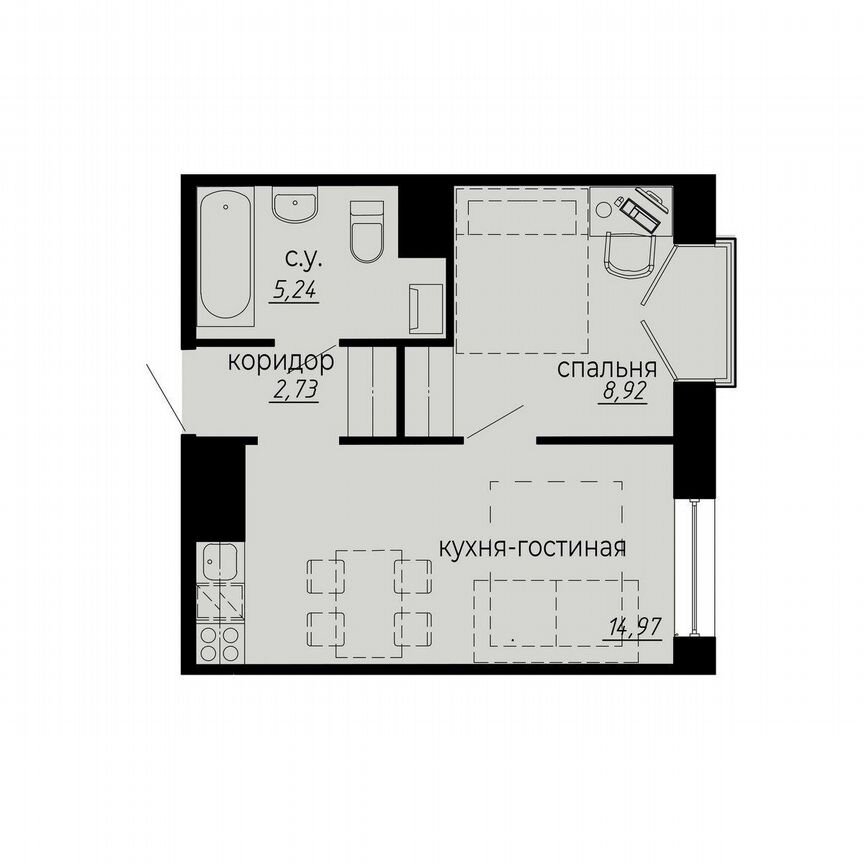 1-к. апартаменты, 31,9 м², 5/10 эт.