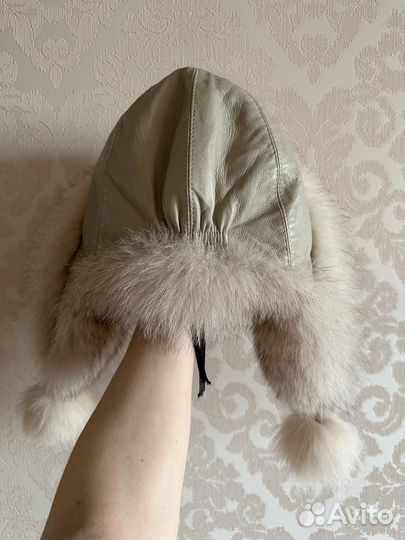 Шапка ушанка натуральный мех женская