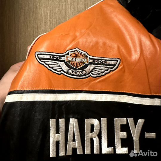 Мотокуртка кожаная Harley-Davidson дабл патч