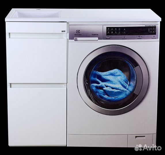 Раковина над стиральной машиной с тумбой