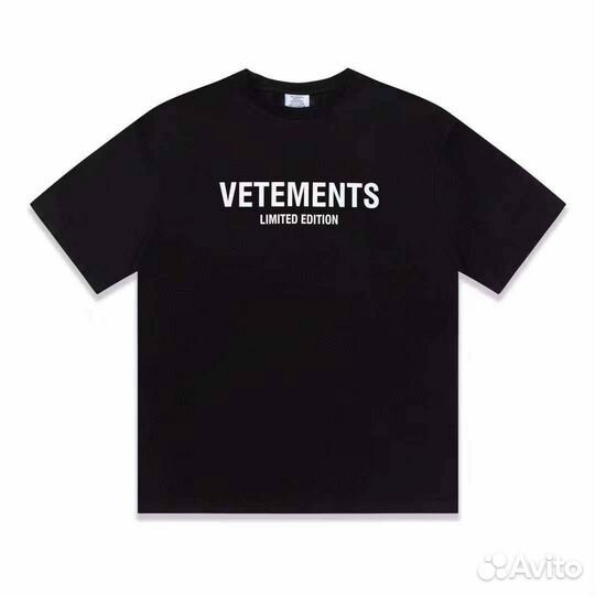 Футболка черная Vetements новая Premium