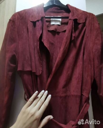 Тренч женский из замши Mango