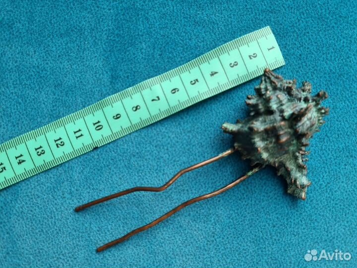 Шпилька заколка Медь Ракушка ручная работа