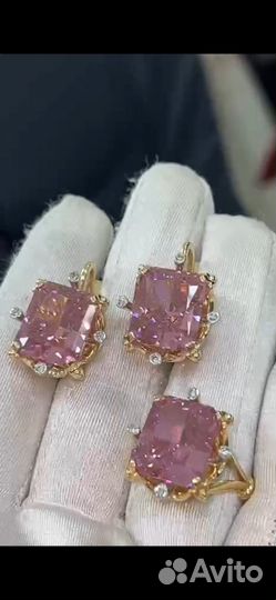 Золотой комплект аметист бриллианты