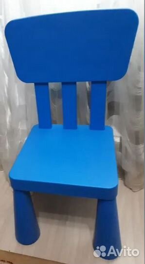 Детский стул икеа маммут синий, в наличии, новый