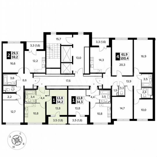 1-к. квартира, 34,2 м², 16/24 эт.