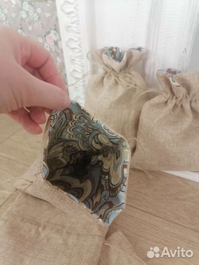 Мешочки на подкладе. Набор 5 штук