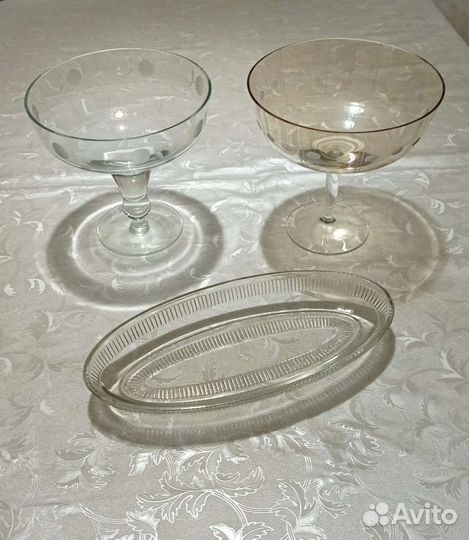 Стеклянная винтажная посуда СССР