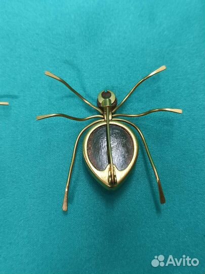 Винтажная Брошь С Янтарем 