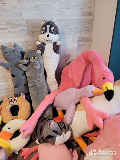 Гусь-обнимусь, фламинго, кот Батон, шлепа,подушки