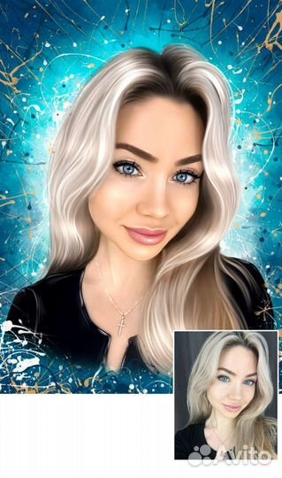 Арт портрет по фото/ печать на холсте/дрим арт