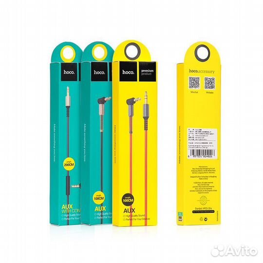 Аудио-кабель hoco UPA02, AUX, Jack 3,5 - Jack 3,5