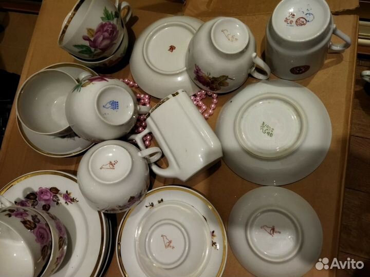 Чайные пары сервиз посуда корзинки блюдо
