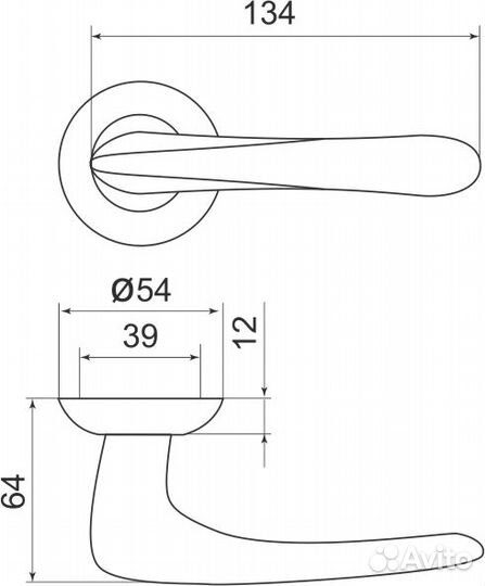 Ручка Armadillo R.LD54.Pava (Pava LD42) AB/GP-7 бр