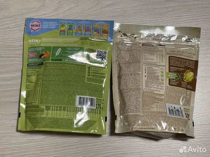 Каша heinz с 5 и 6 месяцев, новые не вскрыты