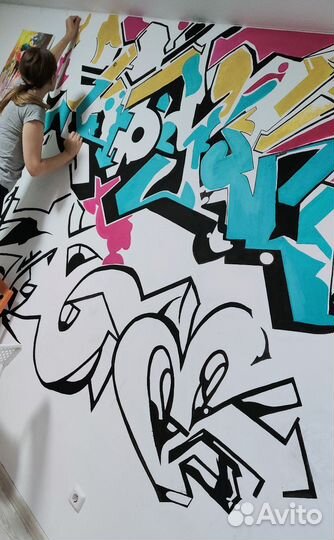 Роспись стен, картины на заказ, меловые доски