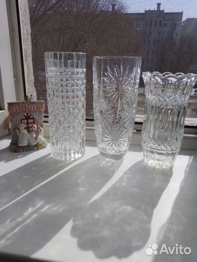 Ваза для цветов хрустальная