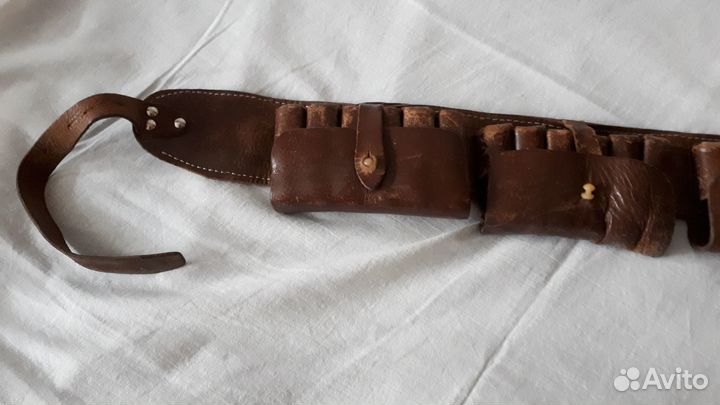 Патронташ охотничий кожаный бу