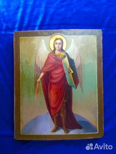 Икона старинная Архангел Михаил. 19 век