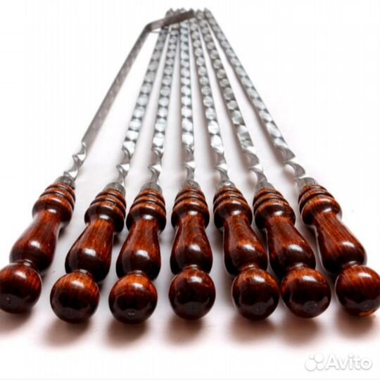 Шампуры профессиональные с деревянной ручкой