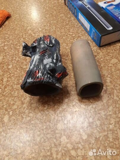 Домик в аквариум. Задний фон. Лампа